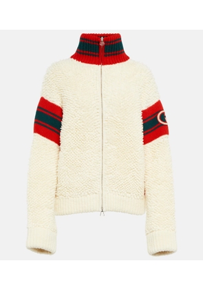 Gucci Wool-blend teddy bomber jacket