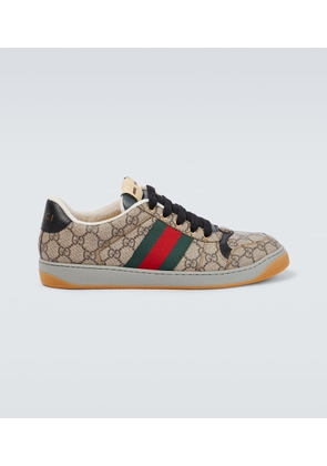 Gucci Screener leather-trimmed GG sneakers