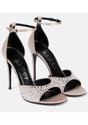 Gucci Crystal-embellished satin sandals