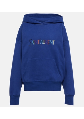 Saint Laurent Logo-printed cotton jersey hoodie