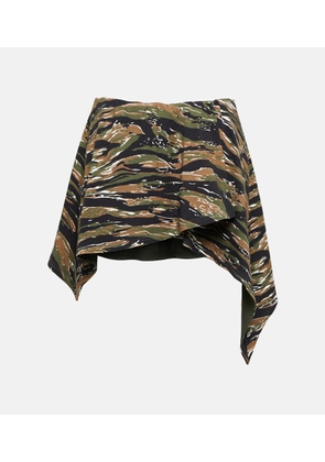 The Attico Camouflage jersey miniskirt