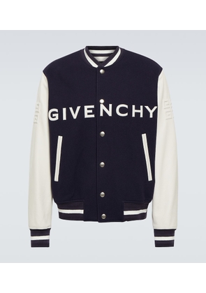 Givenchy Leather and wool-blend varsity jacket