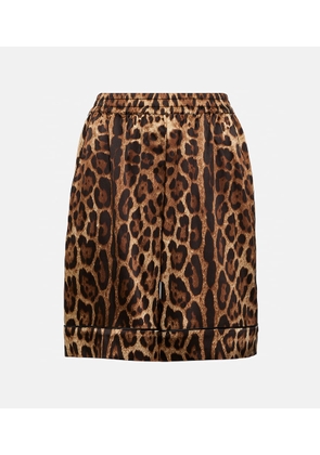 Dolce&Gabbana Leopard-print silk miniskirt