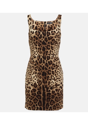 Dolce&Gabbana Leopard-print silk-blend minidress
