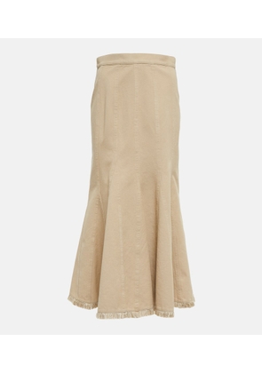 Max Mara Pleated high-rise cotton midi skirt