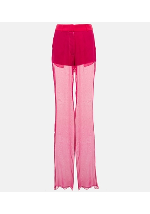 Nensi Dojaka Mid-rise wide-leg silk pants