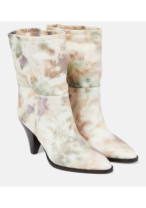Isabel Marant Rouxa printed canvas ankle boots