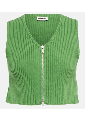 Jil Sander Ribbed-knit cotton crop top