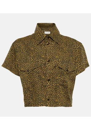 Saint Laurent Leopard-print cotton-blend shirt