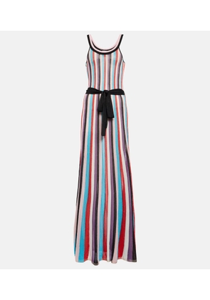 Rebecca Vallance Striped metallic knit maxi dress