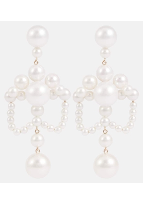 Sophie Bille Brahe Grand Chateau de Perles 14kt gold earrings with pearls
