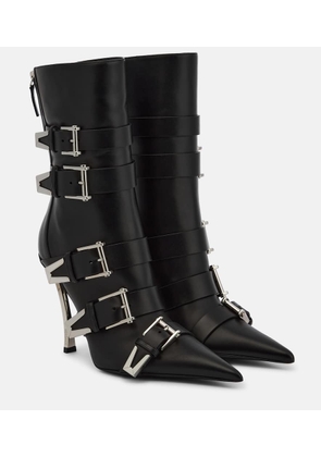 Versace Pin-Point Buckle leather ankle boots