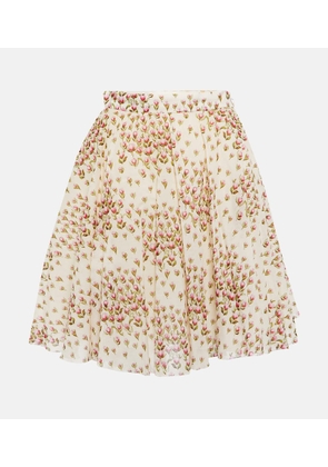 Giambattista Valli Floral high-rise cotton miniskirt