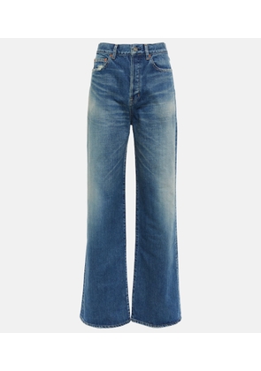 Saint Laurent Distressed high-rise straight jeans