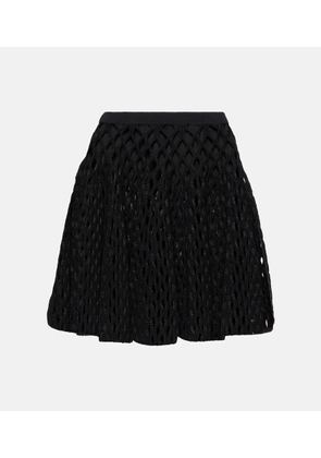 Alaïa High-rise wool-blend open-knit miniskirt