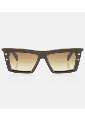 Balmain Logo-embossed square sunglasses