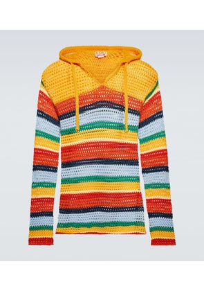 Marni x No Vacancy Inn striped crochet cotton hoodie