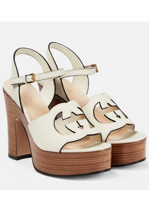 Gucci Interlocking G leather platform sandals
