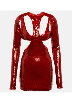 LaQuan Smith Sequined cutout minidress