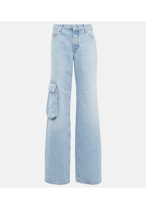 Off-White Toybox painted high-rise wide jeans