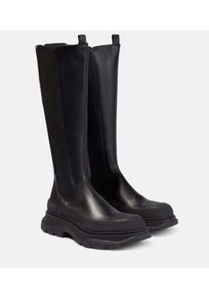Alexander McQueen Tread Slick leather knee-high boots