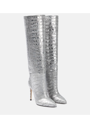 Paris Texas Snake-effect leather knee-high boots