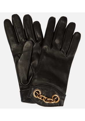 Saint Laurent Embellished leather gloves