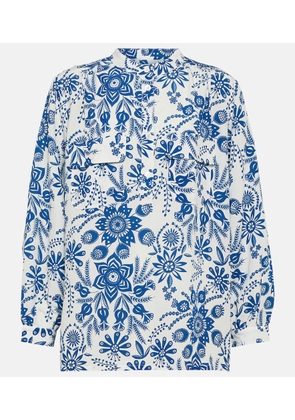 A.P.C. Aubrey floral linen-blend blouse