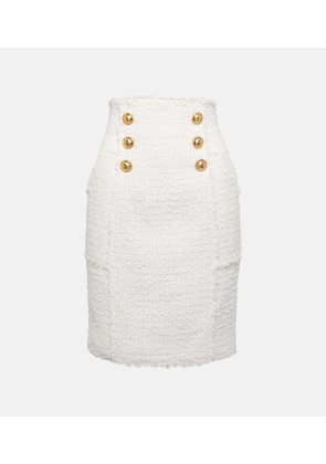 Balmain High-rise tweed miniskirt