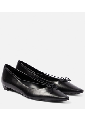 The Row Claudette Bow leather ballet flats