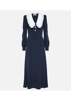 Alessandra Rich Collared silk-blend midi dress