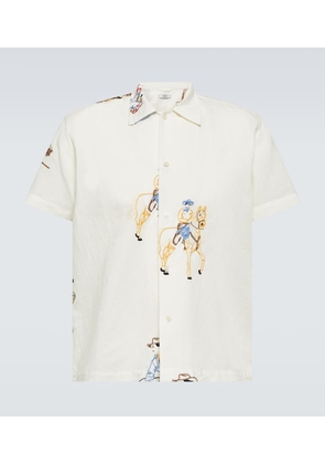 Bode Embroidered linen and cotton shirt