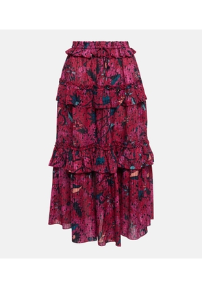 Ulla Johnson Josette tiered cotton-blend midi skirt