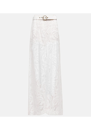 Zimmermann Embroidered high-rise wide-leg pants