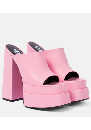 Versace Leather peep-toe platform sandals