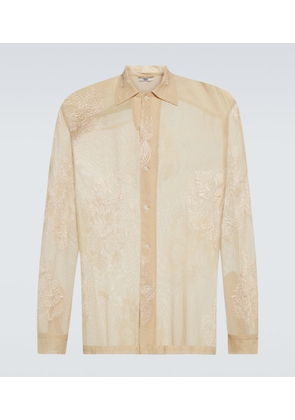 Bode Moth Veil embroidered cotton mesh shirt