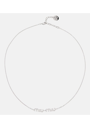 Miu Miu Logo crystal-embellished necklace