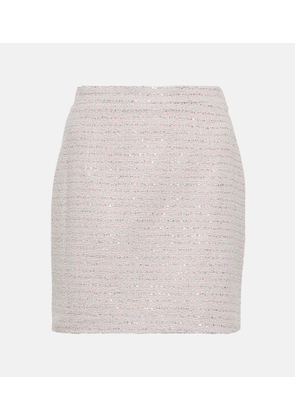 Alessandra Rich Embellished tweed miniskirt