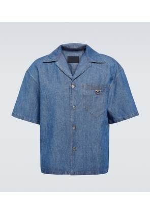 Prada Cotton and linen bowling shirt