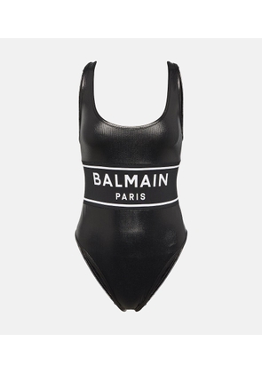 Balmain Metallic logo swimsuit