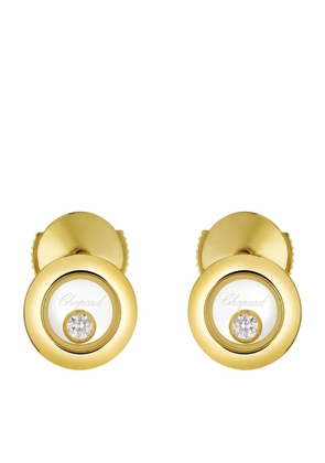 Chopard Yellow Gold And Diamond Happy Diamonds Icons Earrings