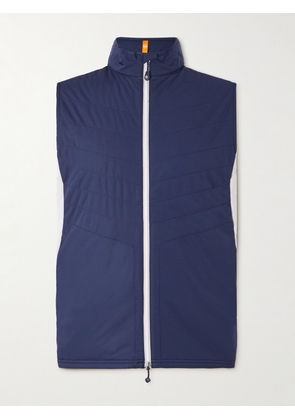 Peter Millar - Fuse Elite Quilted Colour-Block Shell and Stretch-Jersey Golf Gilet - Men - Blue - S