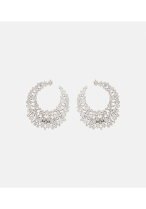 Suzanne Kalan 18kt white gold hoop earrings with diamonds