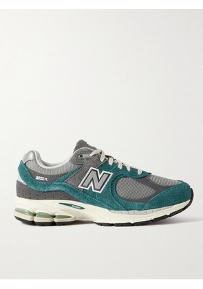 New Balance - 2002R Leather-Trimmed Suede and Mesh Sneakers - Men - Green - UK 6