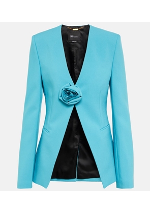 Blumarine Rose-embellished collarless blazer