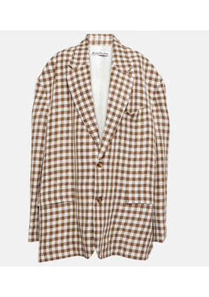 Acne Studios Checked oversized linen-blend blazer