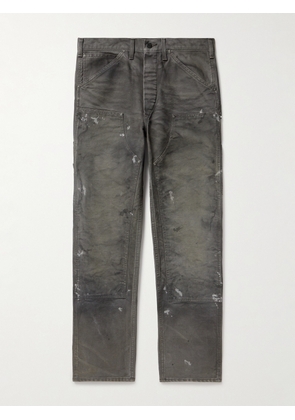 RRL - Jenkins Paint-Splattered Cotton-Canvas Trousers - Men - Gray - 30W 32L