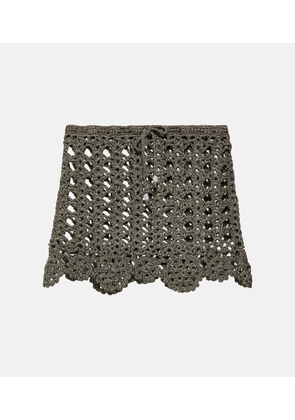 Ganni Crochet cotton-blend miniskirt