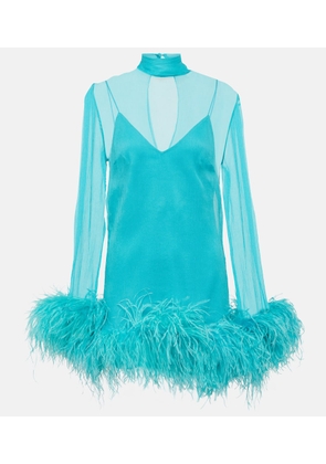 Taller Marmo Feather-trimmed minidress
