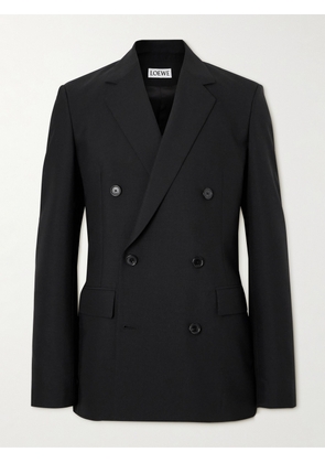 LOEWE - Double-Breasted Wool and Mohair-Blend Suit Jacket - Men - Black - IT 46